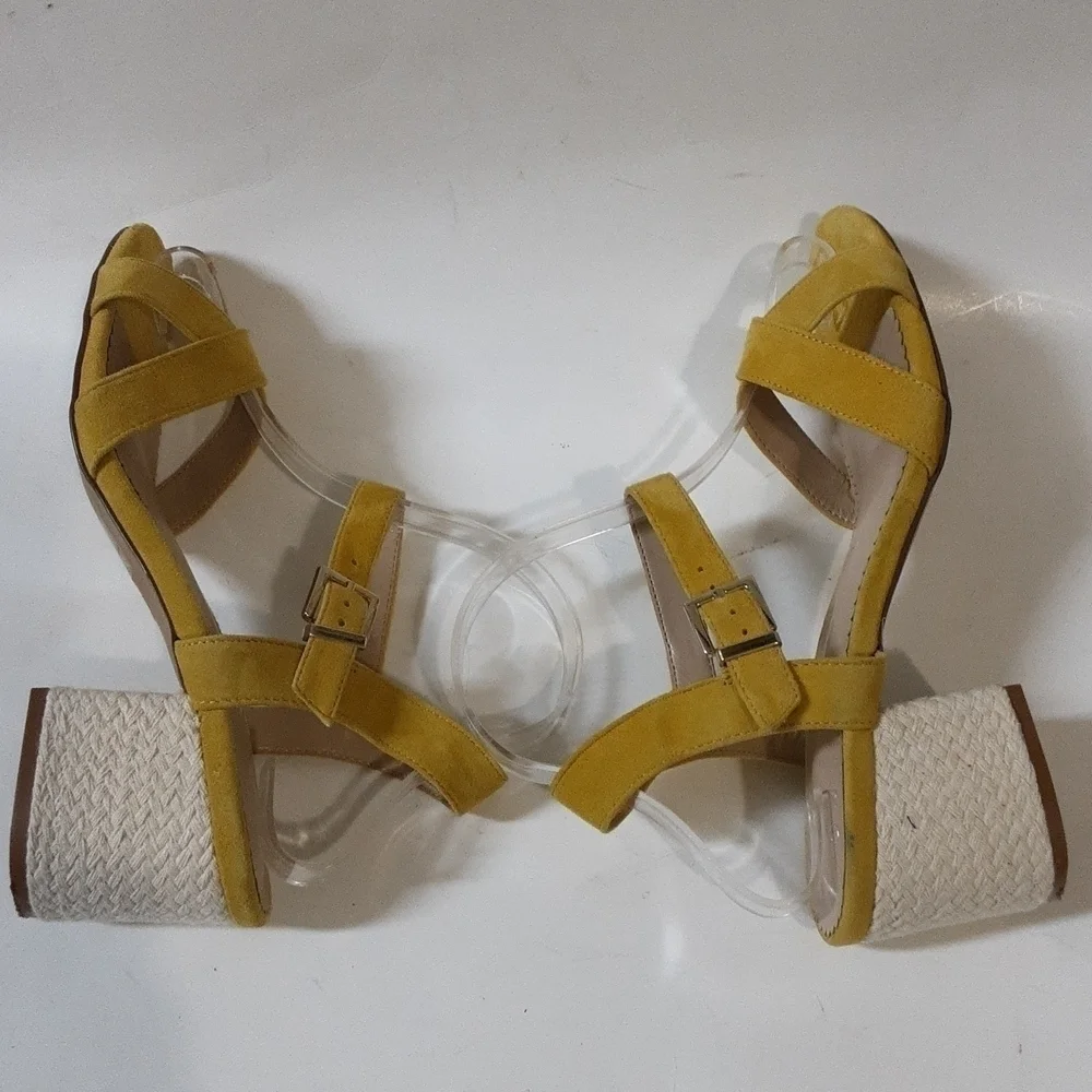 Crown & Ivy ella leather suede upper sandals womens size 8.5us